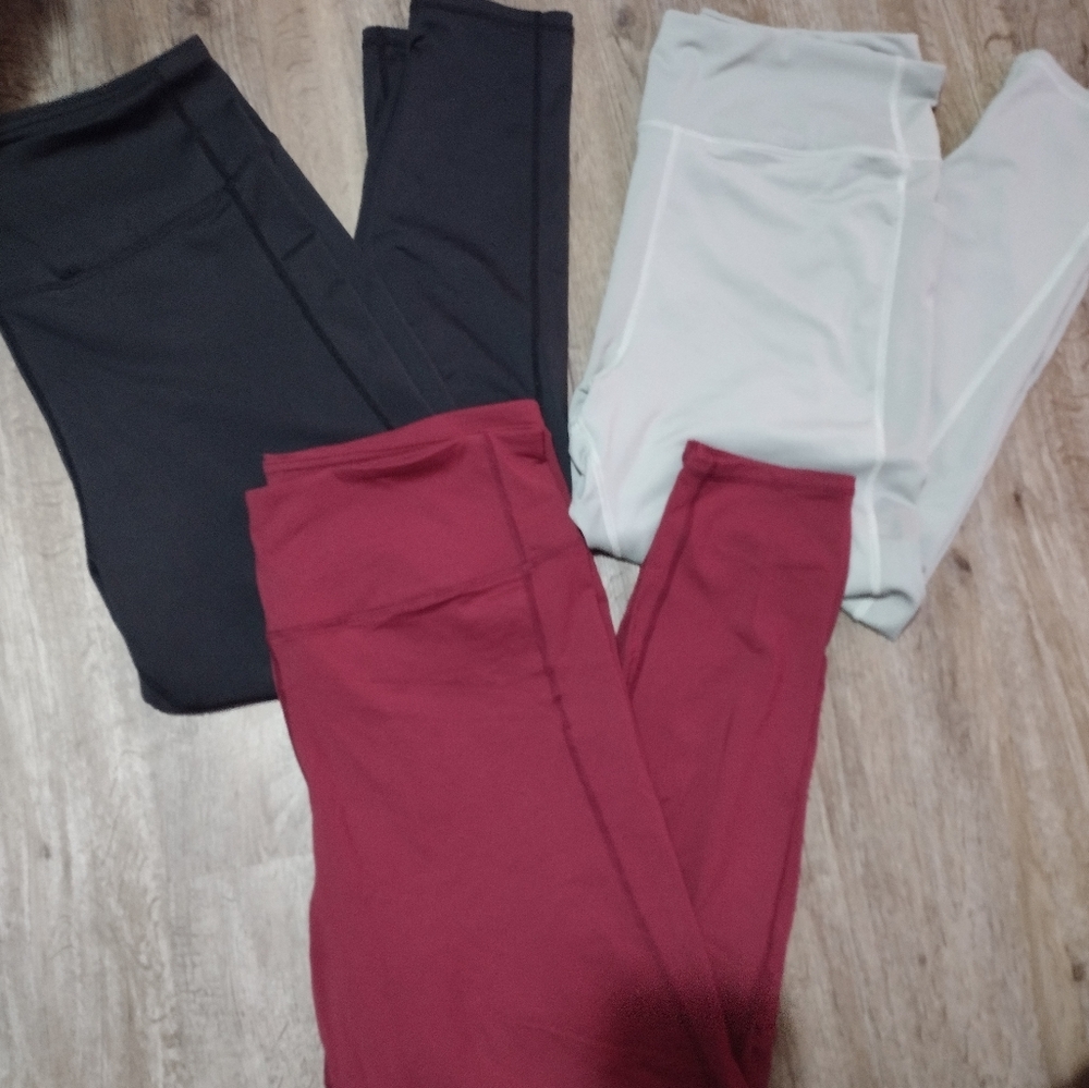 Stylish Women's Leggings - Black, Burgundy, Light Gray